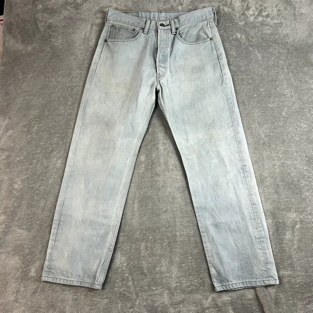 Levis 501 Jeans Mens 30 x 30 Light Wash Straight Leg Patina Denim